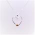 Sterling Silver Contemporary Heart Necklace with Gorgeous Gold Plated Ball